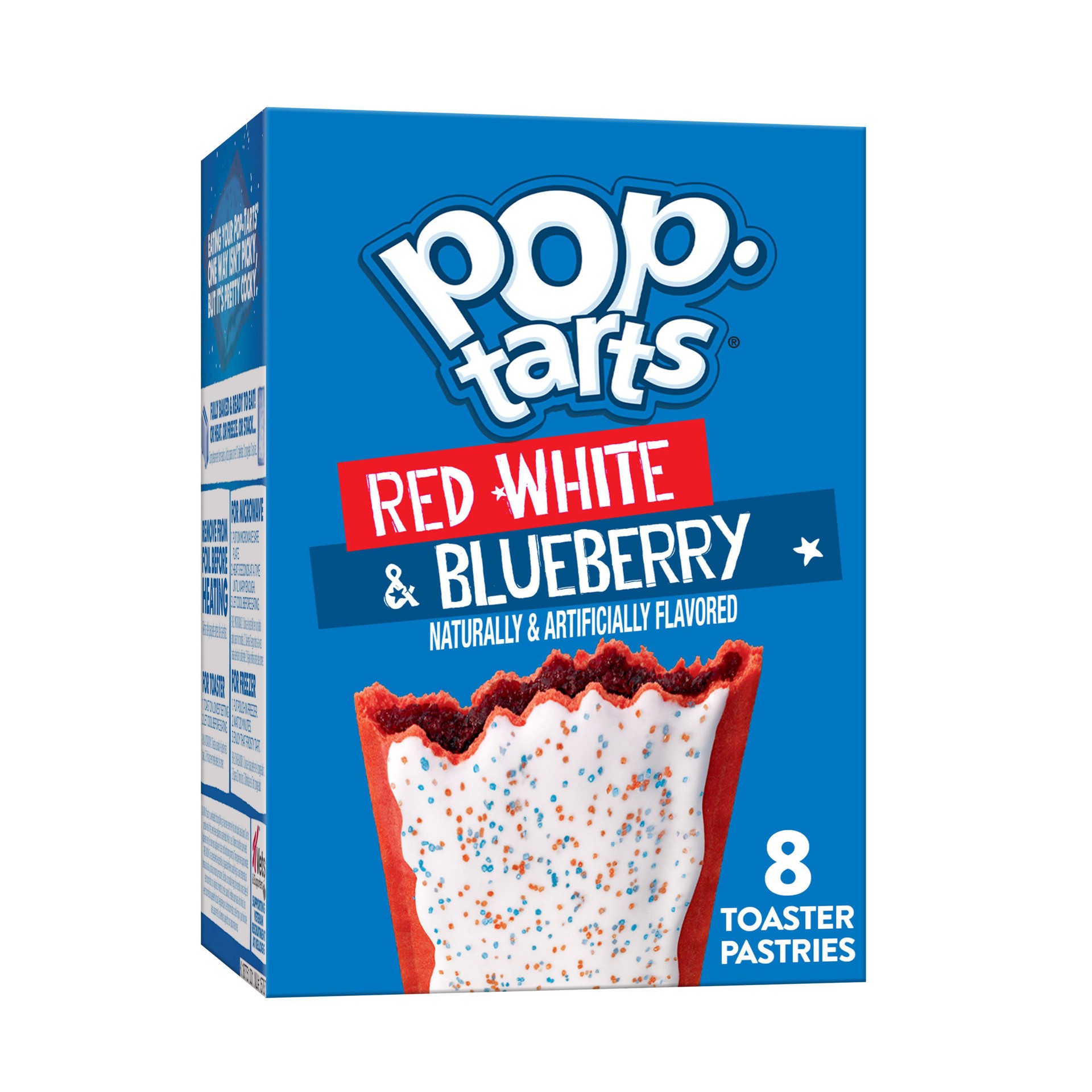 slide 1 of 5, Pop-Tarts Toaster Pastries, Red, White and Blueberry, 13.5 oz, 4 Count, 13.5 oz