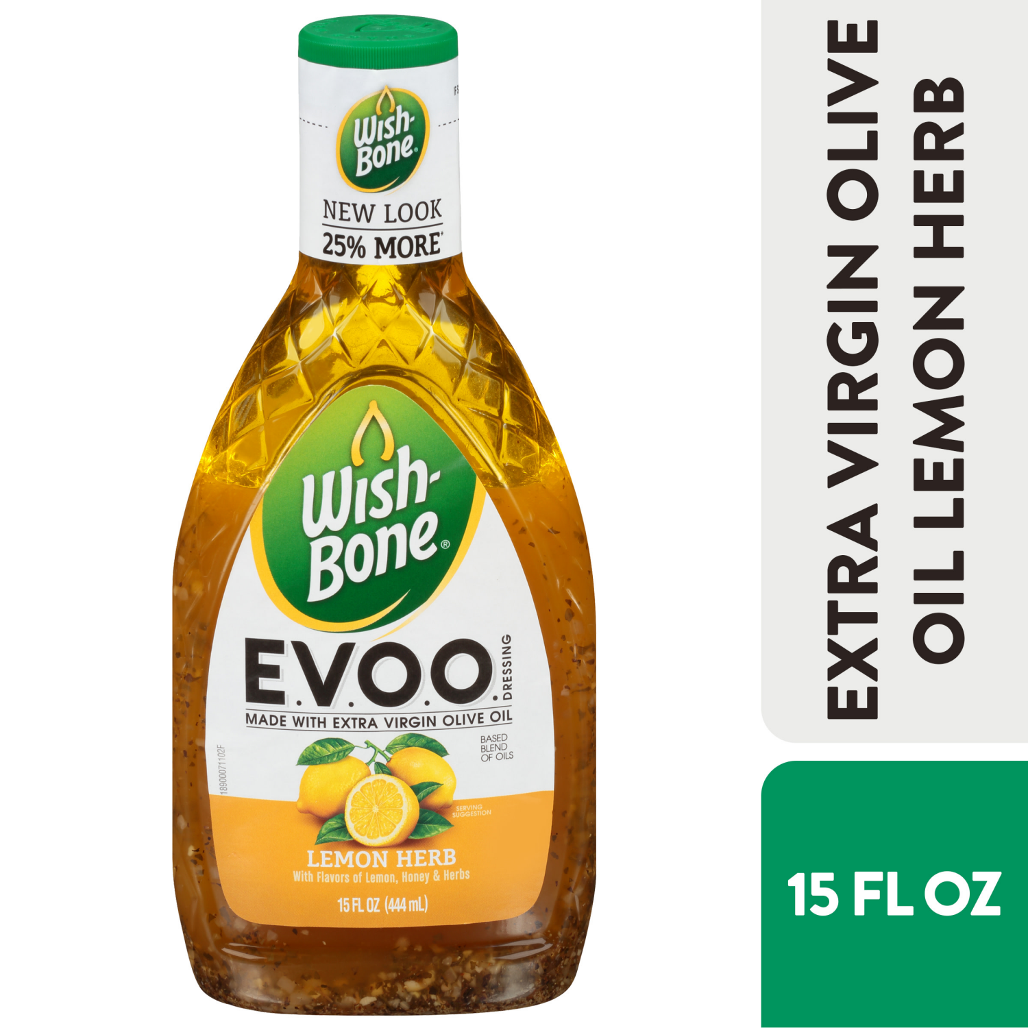 slide 1 of 4, Wish-Bone Extra Virgin Olive Oil Blend Lemon Herb Salad Dressing, 15 fl. oz., 15 fl oz