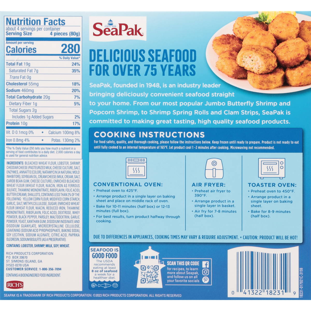 slide 2 of 2, SeaPak Crunchy Lobster & Shrimp Bites 14 oz, 14 oz