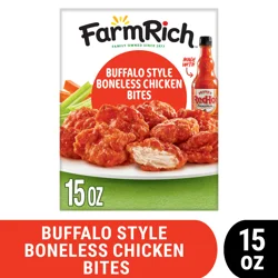 Farm Rich Buffalo Chicken Bites with Frank's, Ready to Bake, 15oz (Frozen Snacks and Appetizers)