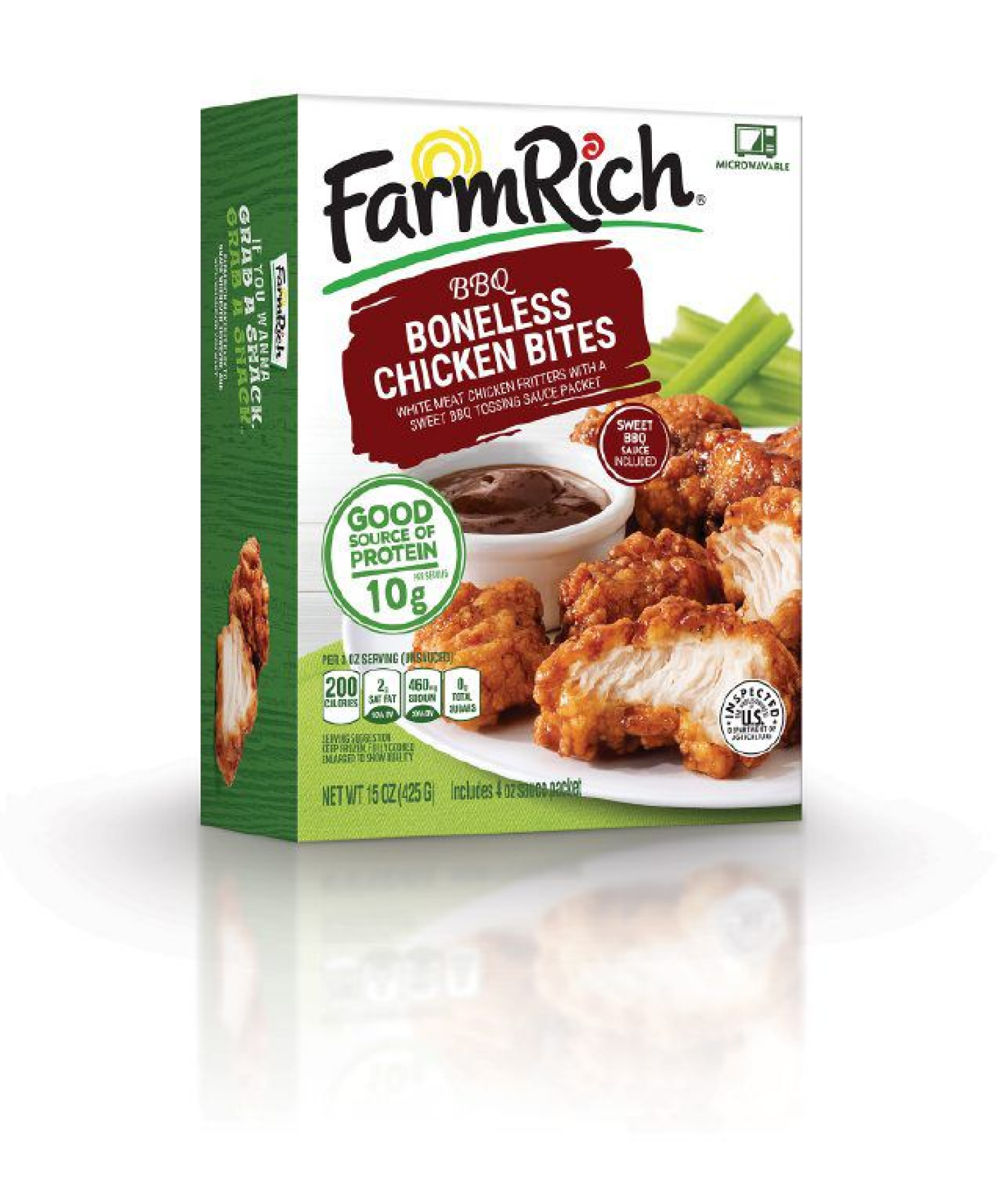 slide 1 of 5, Farm Rich Boneless BBQ Chicken Bites 15 oz, 15 oz