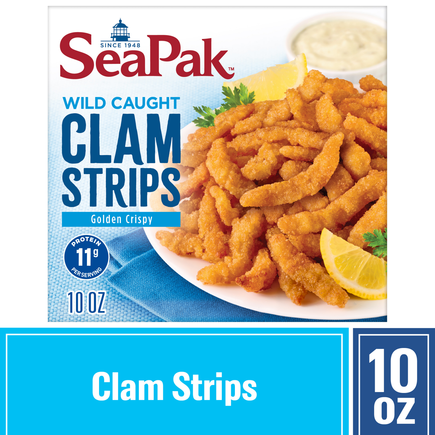 slide 1 of 2, SeaPak Golden Crispy Wild Caught Clam Strips 10 oz, 10 oz