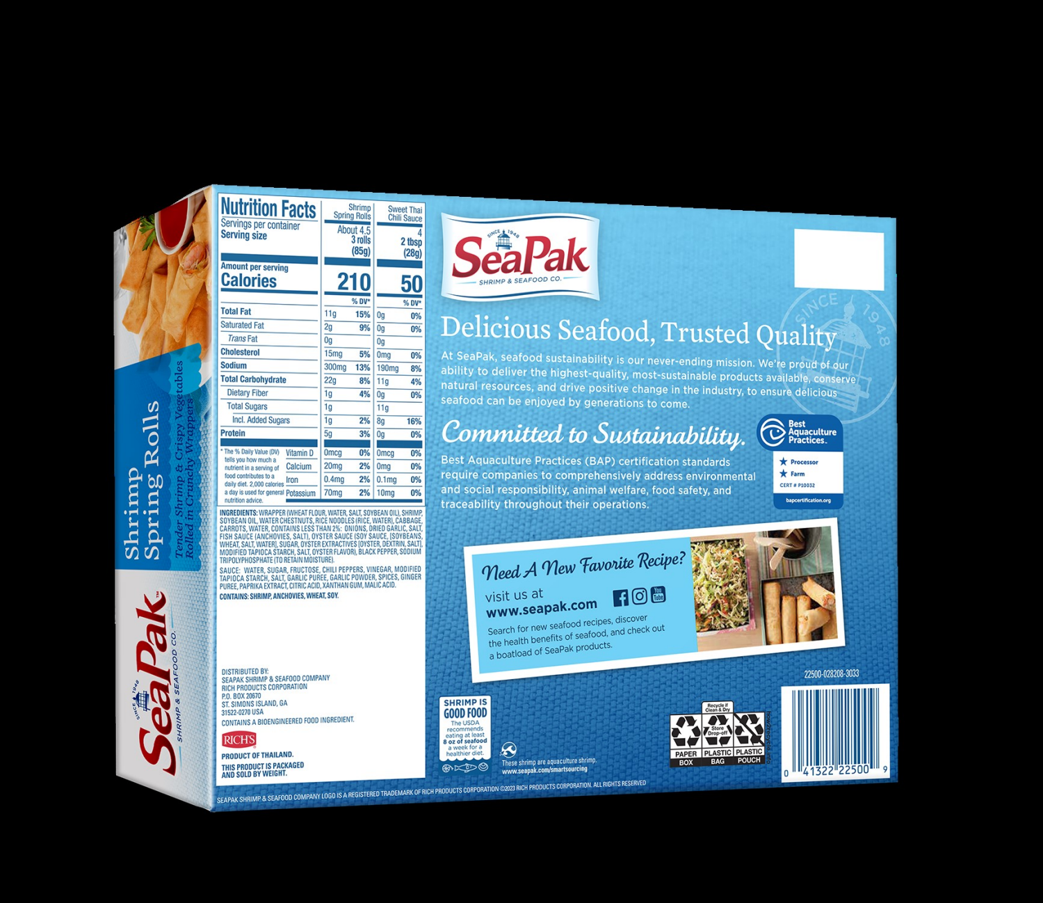 slide 2 of 3, SeaPak Crunchy Shrimp Spring Rolls 18 oz, 18 oz