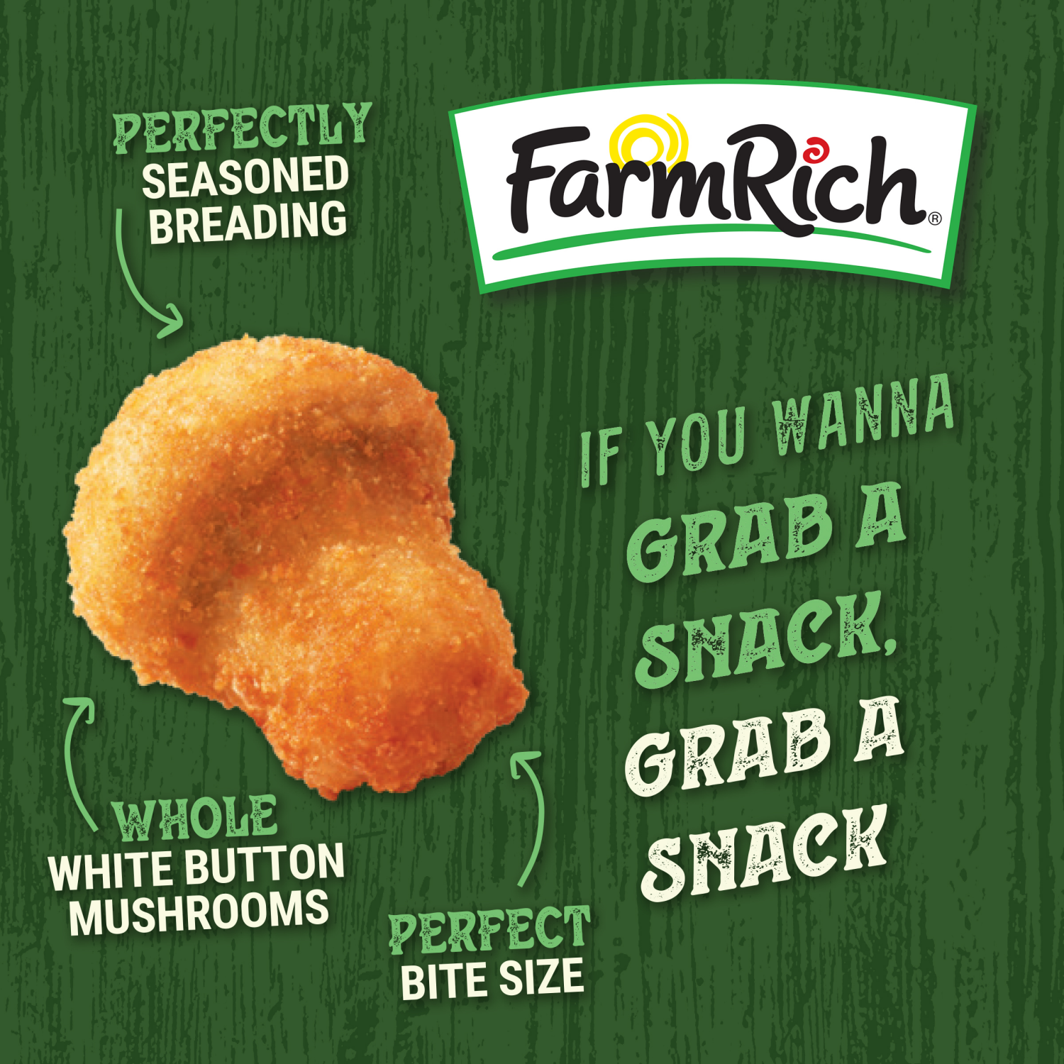slide 4 of 7, Farm Rich Breaded Mushrooms in a Crispy Breaded Coating, 17 oz (Frozen Snacks and Appetizers), 17 oz