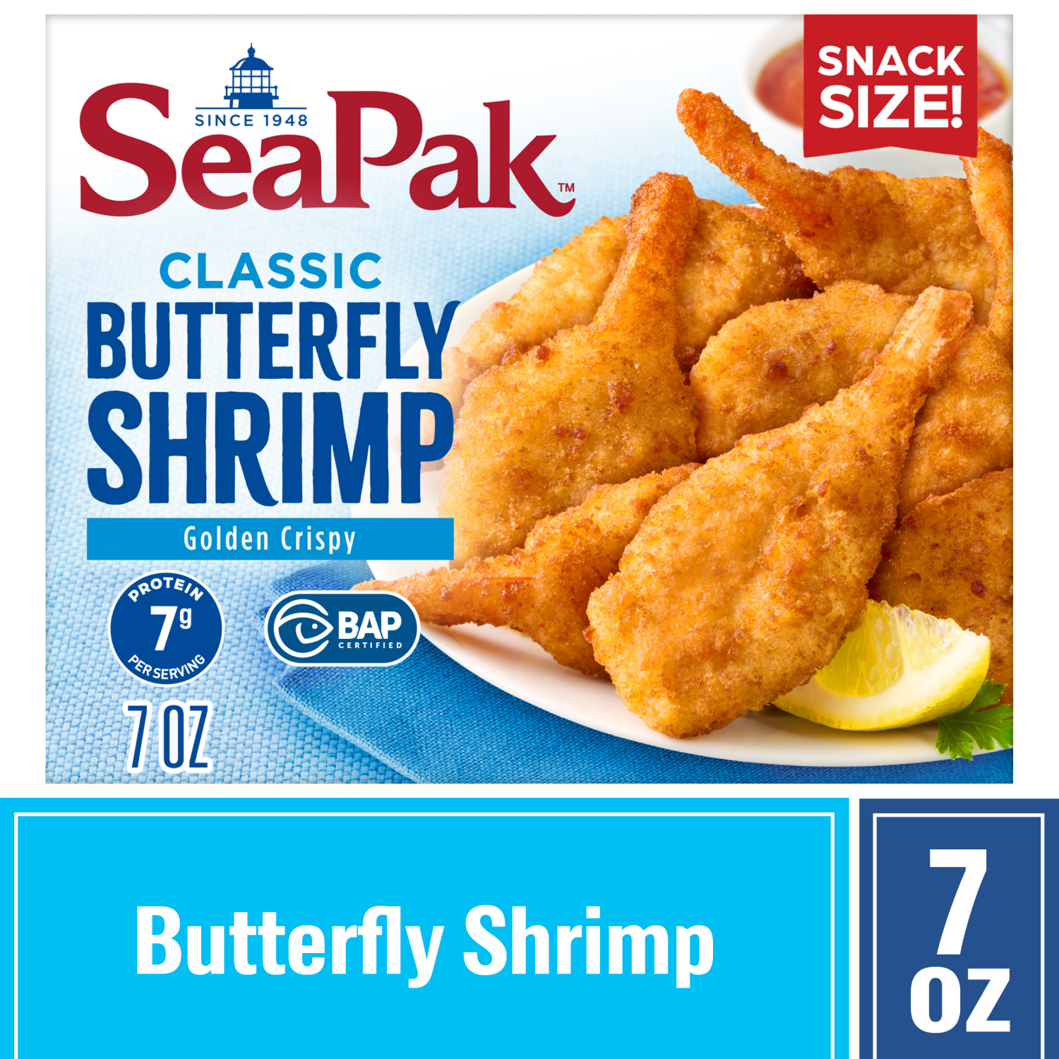 slide 1 of 3, SeaPak Golden Crispy Butterfly Classic Shrimp Snack Size 7 oz, 7 oz