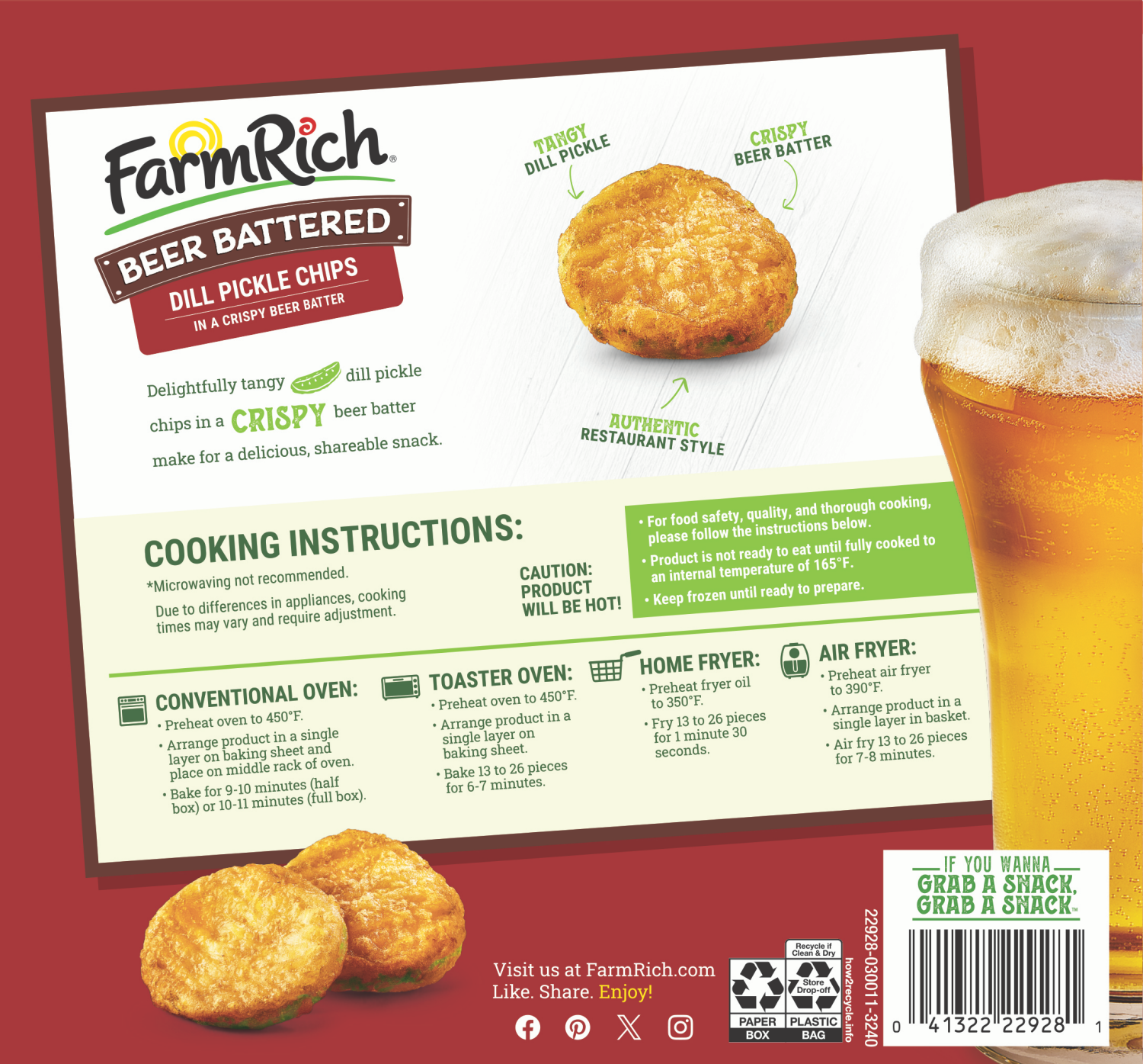 slide 2 of 2, Farm Rich Budweiser beer battered pickles, 16 oz
