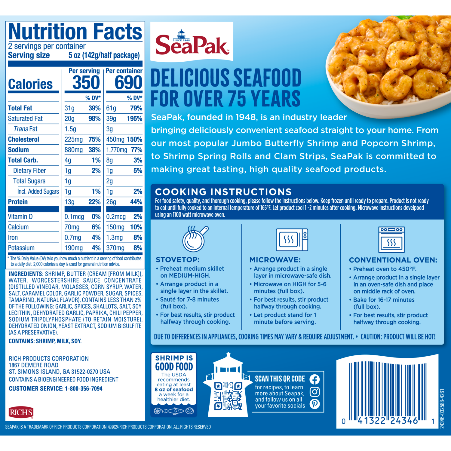 slide 2 of 3, SeaPak Shrimp, Classic Cajun Style, 10 oz