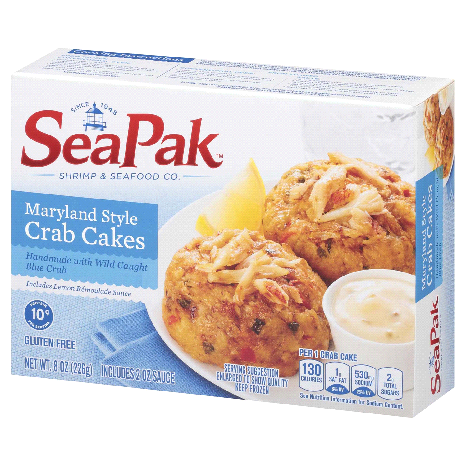 slide 5 of 5, SeaPak Maryland Style Crab Cakes 8 oz. Box, 8 oz