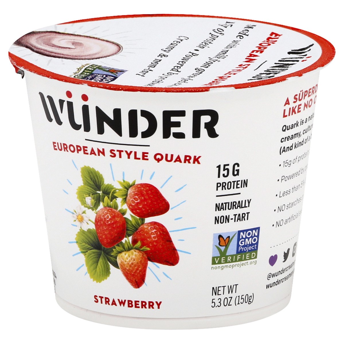 slide 2 of 13, Wünder Creamery European Style Strawberry Quark 5.3 oz, 5.3 oz