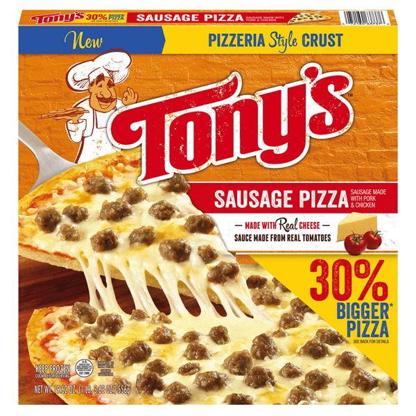 slide 1 of 1, Tony's Pizzeria Style Crust Sausage Pizza, 19.62 oz