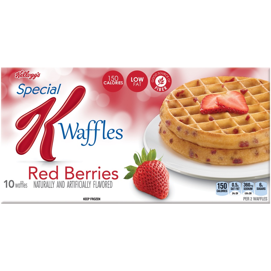slide 1 of 1, Kellogg's Special K Red Berries Waffles, 10 ct; 12.3 oz