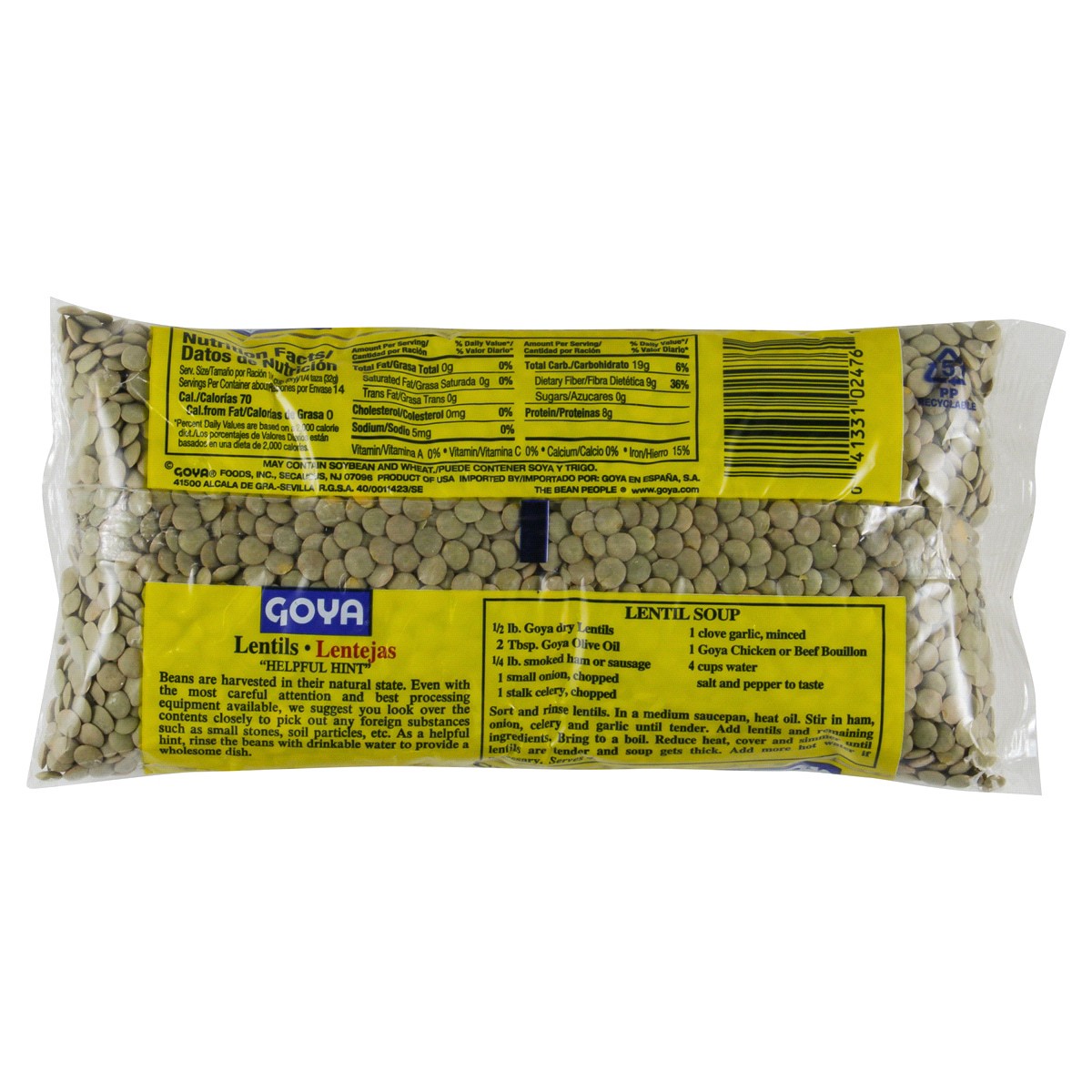 slide 2 of 2, Goya® lentils, 16 oz