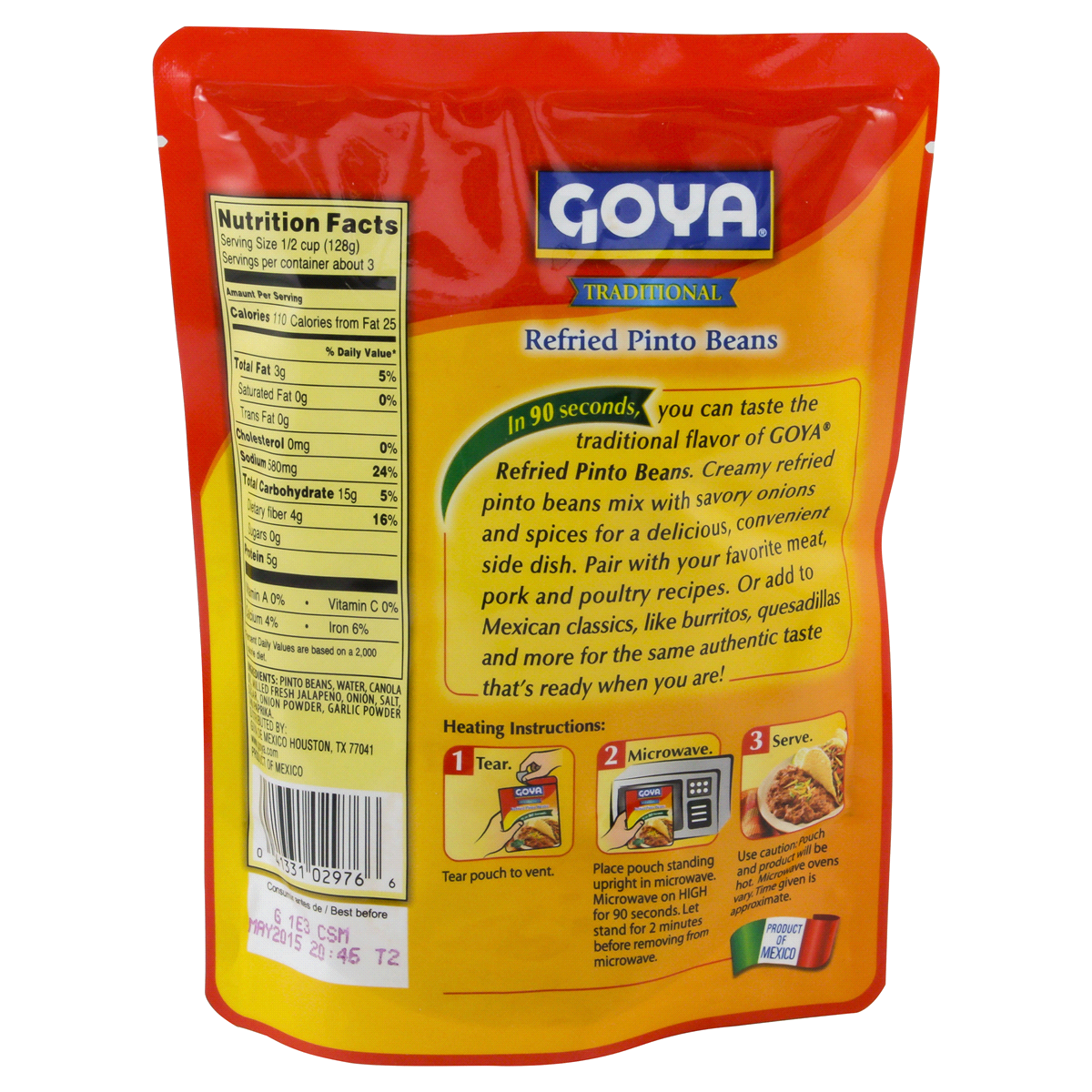 Goya Refried Pinto Bean Pouch 15 oz Shipt