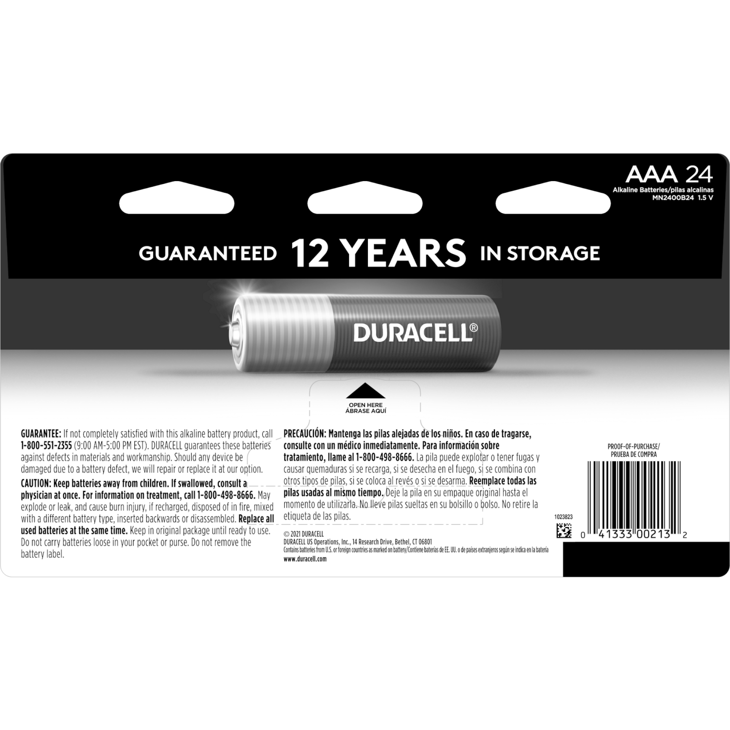 slide 2 of 4, Duracell Coppertop AAA Batteries - 24pk Alkaline Battery: Output 1.5V, Single-Use, 24 ct