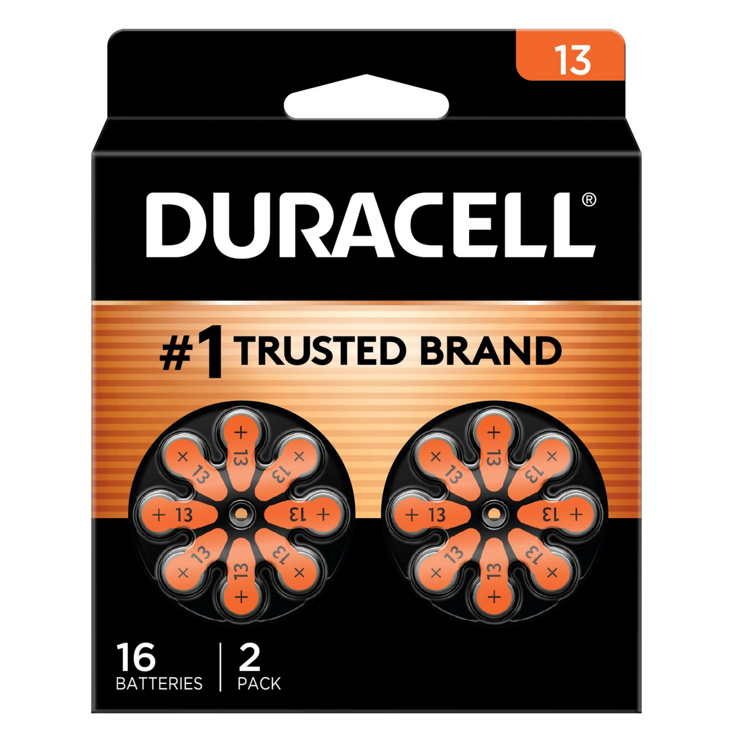 slide 1 of 1, Duracell Size 13 Hearing Aid Batteries, 16/Pack, 16 ct