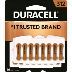 Duracell Size 312 Hearing Aid Batteries, 16/Pack