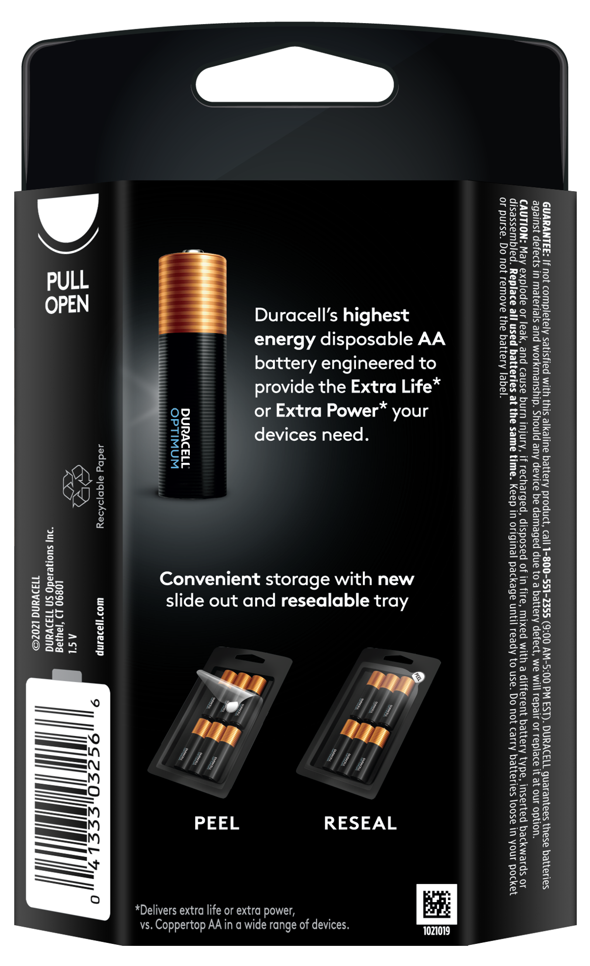 slide 3 of 9, Duracell Optimum Alkaline AA Batteries, 6 ct