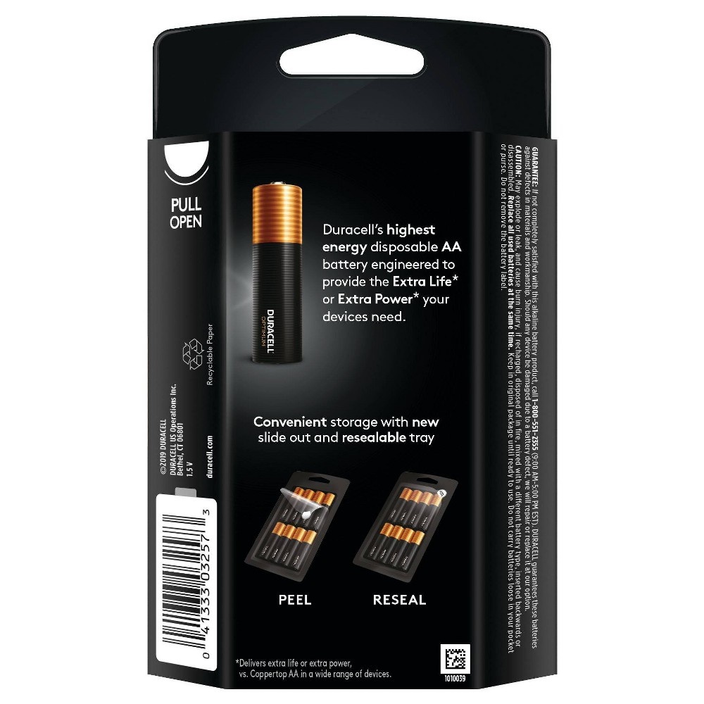 slide 4 of 4, Duracell Optimum Alkaline Batteries, 1.5V AA, 8/Pack, 8 ct