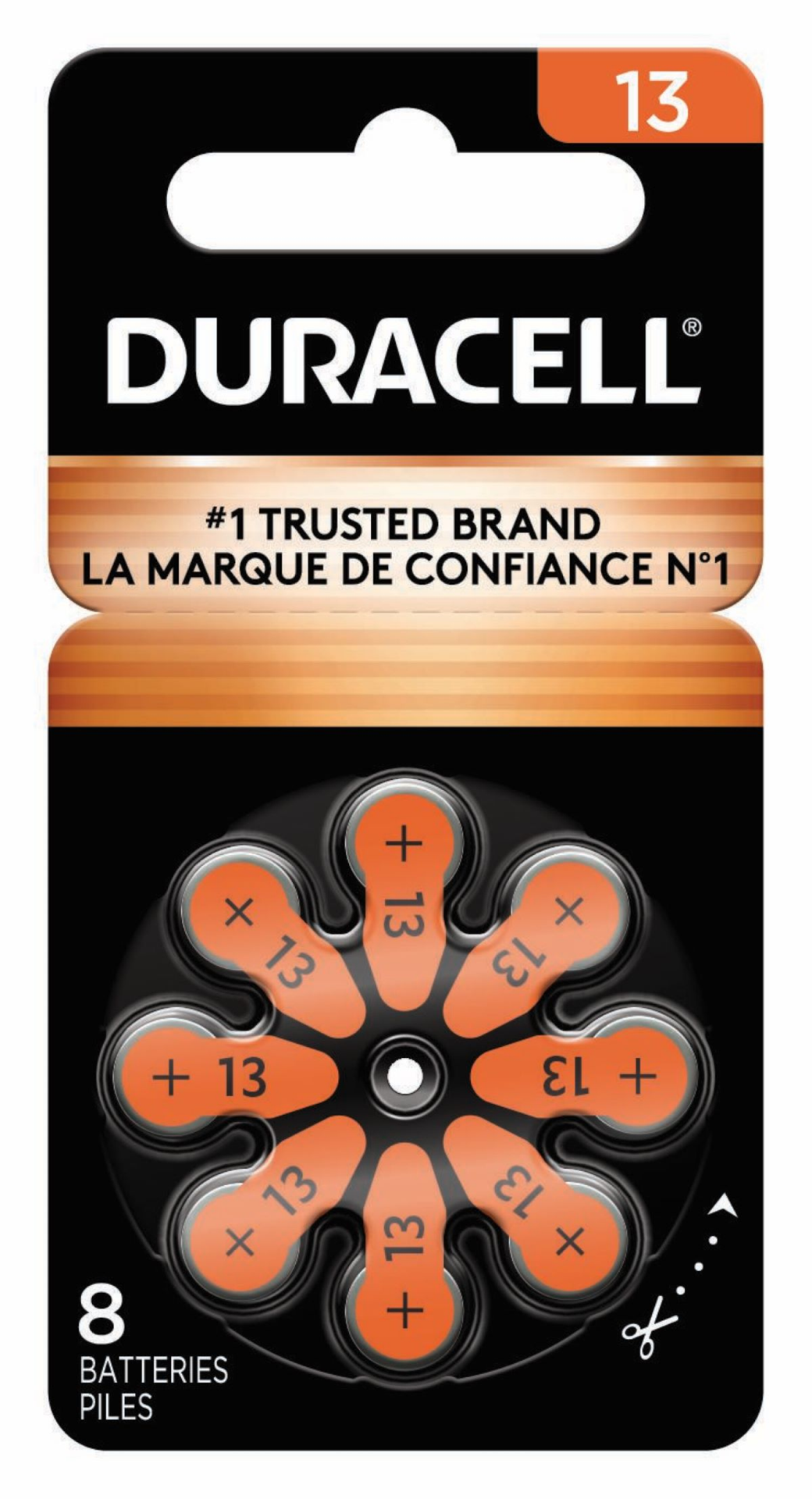slide 1 of 2, Duracell Zinc Air Zero Mercury Specialty Batteries 13, 8 ct