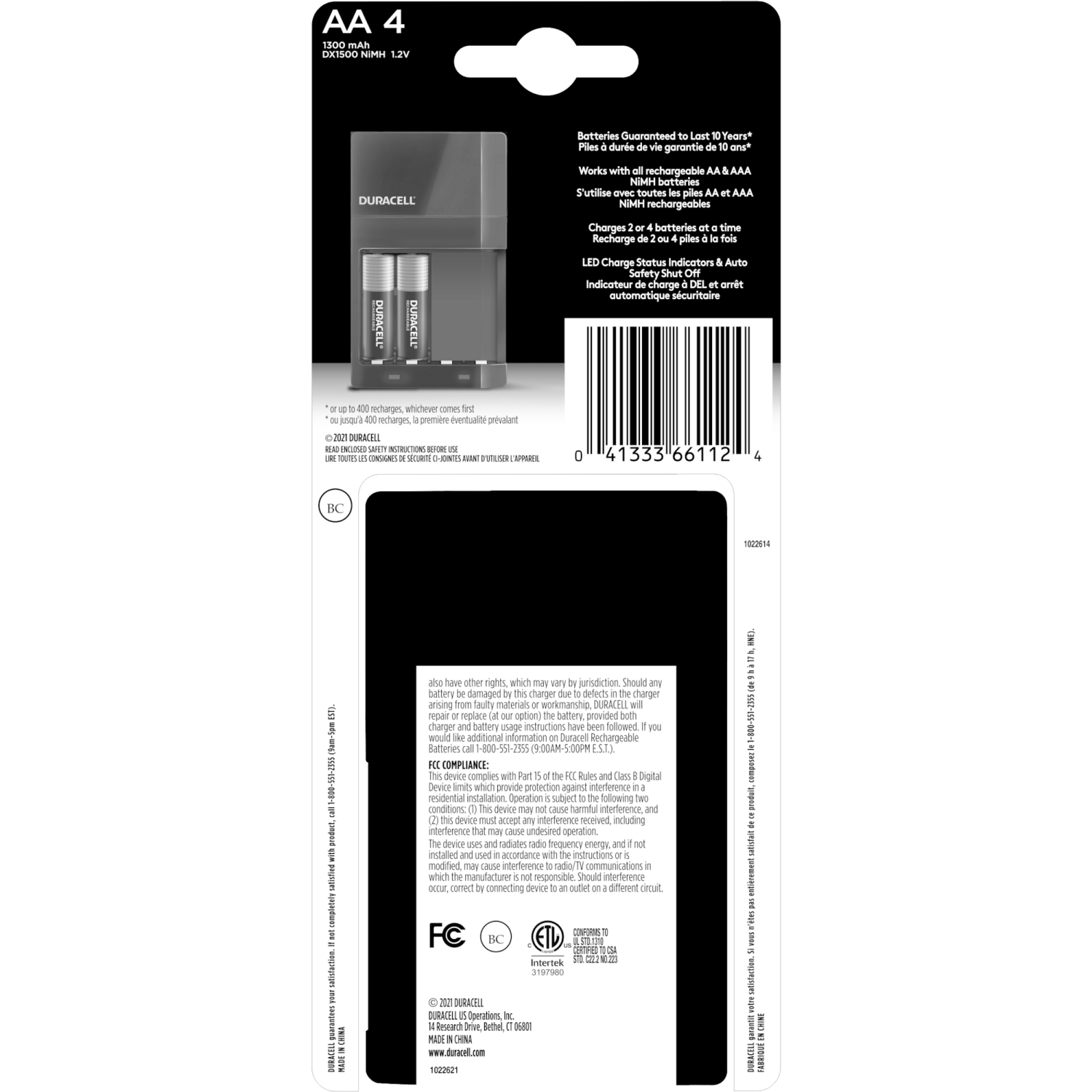 slide 2 of 2, Duracell Ion Speed 1000 Value Battery Charger, Includes 4 AA NiMH Batteries, 1 ct
