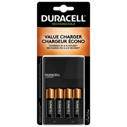 Duracell Ion Speed 1000 Value Battery Charger, Includes 4 AA NiMH Batteries