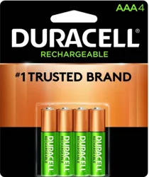 Duracell Rechargeable AAA NiMH Batteries, 4/Pack