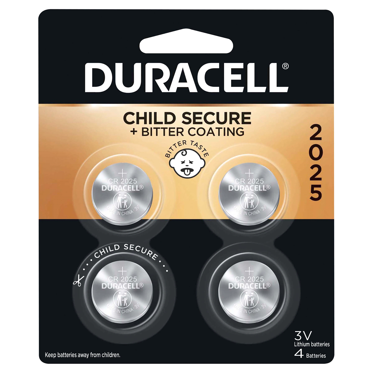 slide 1 of 4, Duracell 2025 Lithium Coin Batteries, 4 ct