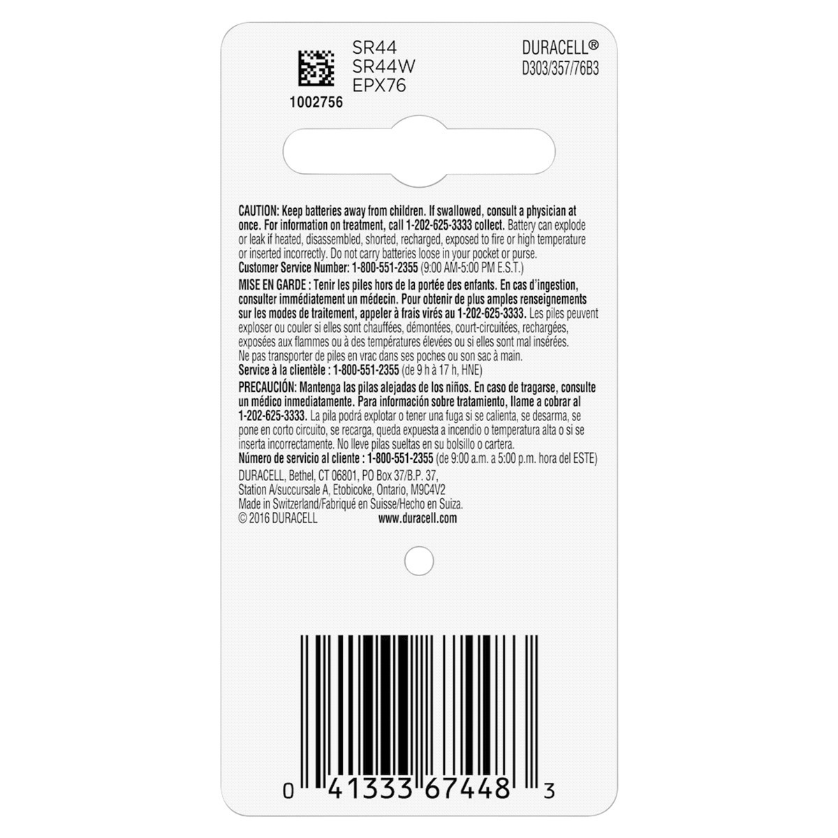 slide 2 of 2, Duracell Silver Oxide Batteries provide reliable, long-lasting power for your specialty devices. These batteries have up to a 4-year guarantee in storage and they will be ready when you need them., 3 pk