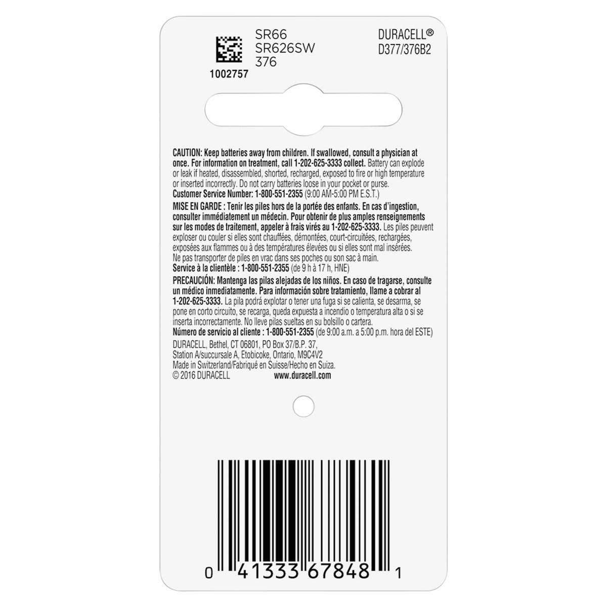 slide 2 of 2, Duracell Silver Oxide Batteries provide reliable, long-lasting power for your specialty devices. These batteries have up to a 4-year guarantee in storage and they will be ready when you need them., 2 pk