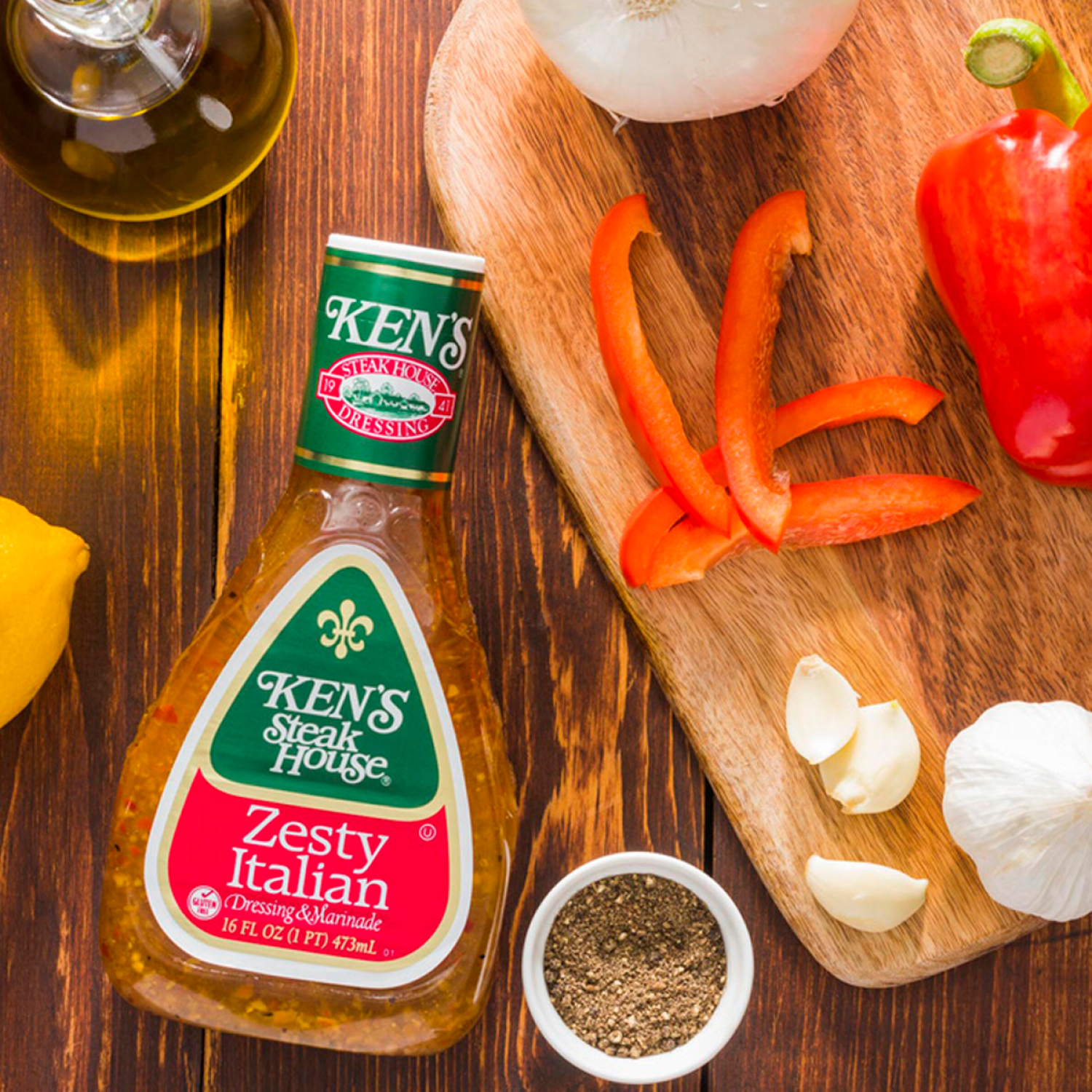 slide 3 of 8, Ken's Steak House Zesty Italian Dressing & Marinade 16 fl oz, 16 fl oz