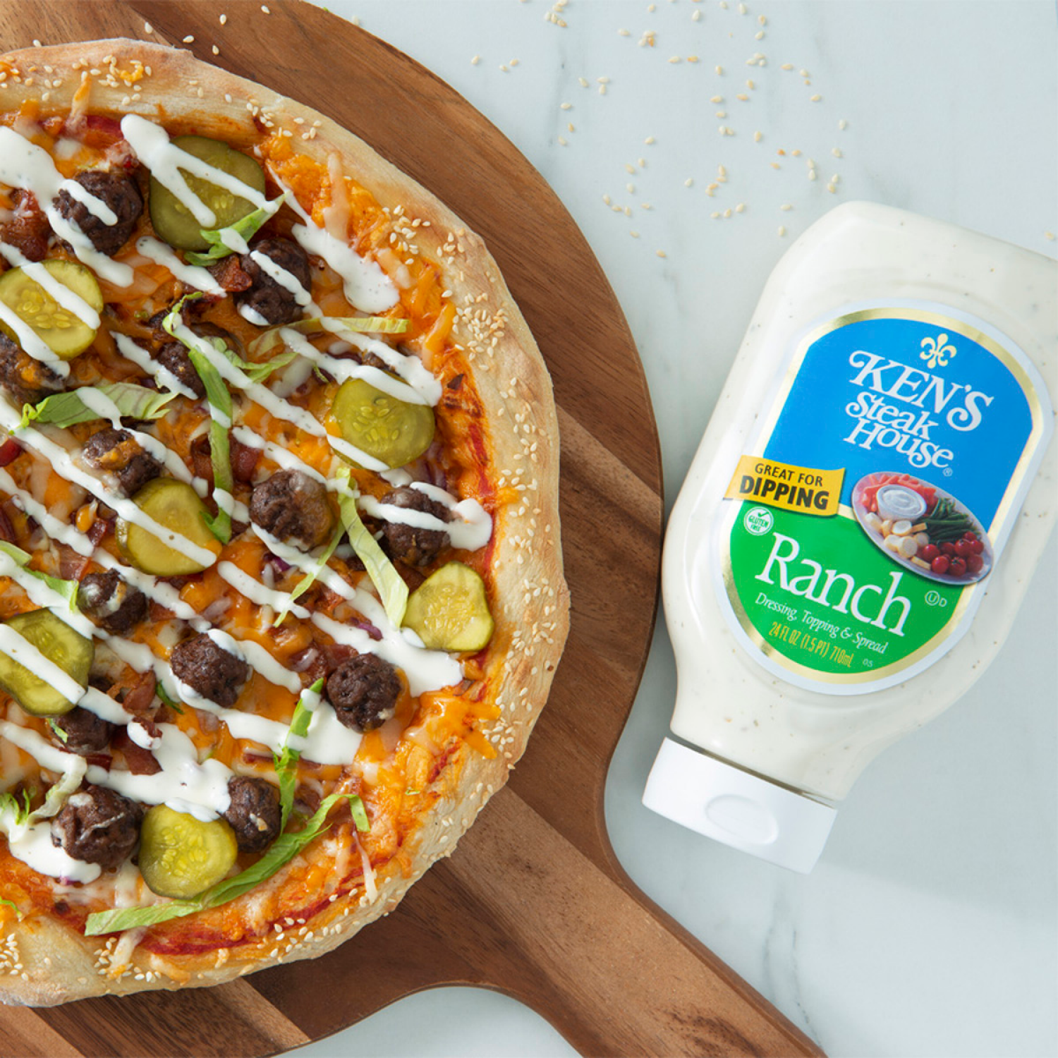 slide 3 of 7, Ken's Steak House Ranch Dressing Topping & Spread 24 fl oz, 24 fl oz