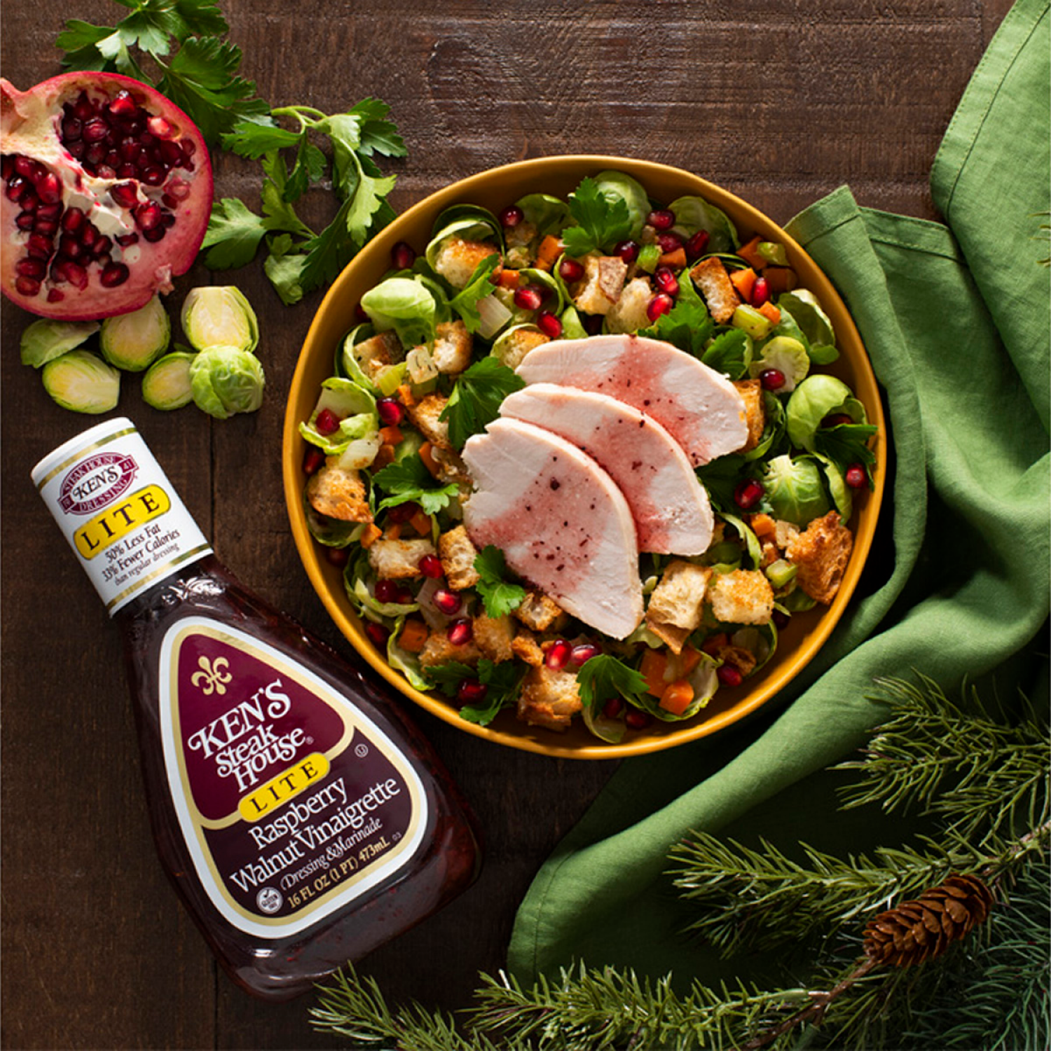 slide 3 of 8, Ken's Steak House Lite Raspberry Walnut Vinaigrette Salad Dressing & Marinade 16 fl oz, 16 fl oz