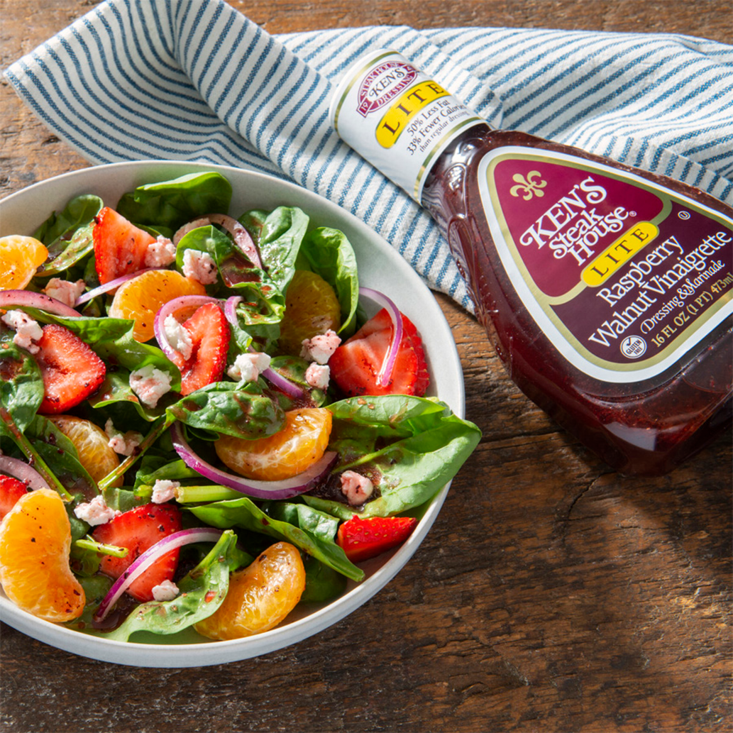 slide 6 of 8, Ken's Steak House Lite Raspberry Walnut Vinaigrette Salad Dressing & Marinade 16 fl oz, 16 fl oz