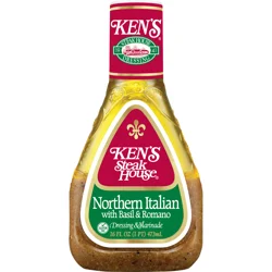 Ken's Steak House Northern Italian with Basil & Romano Salad Dressing & Marinade 16 fl oz