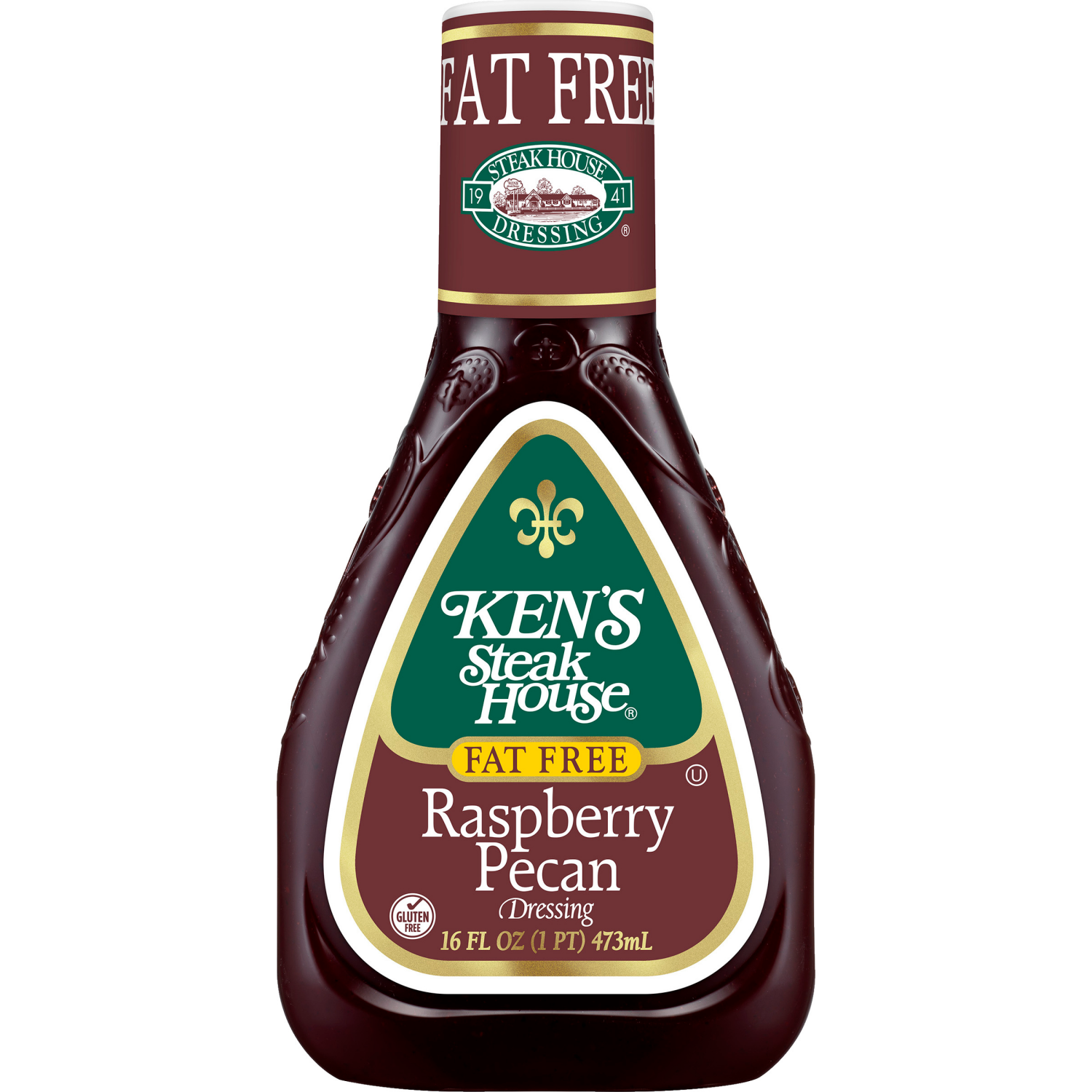 slide 1 of 4, Ken's Steak House Fat Free Raspberry Pecan Dressing, 16 oz
