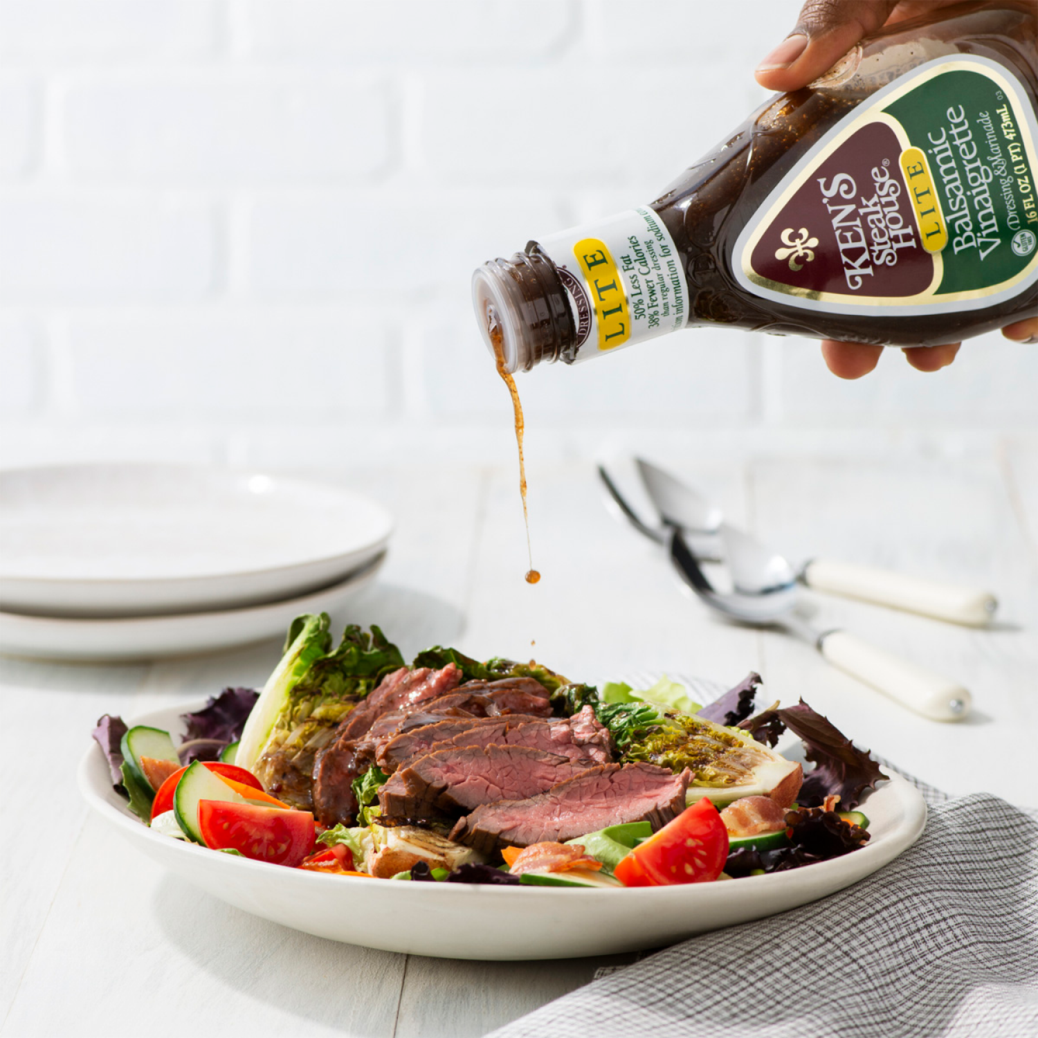 slide 3 of 8, Ken's Steak House Lite Balsamic Vinaigrette Salad Dressing & Marinade 16 fl oz, 16 fl oz