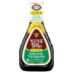 Ken's Steak House Lite Balsamic Vinaigrette Salad Dressing & Marinade 16 fl oz