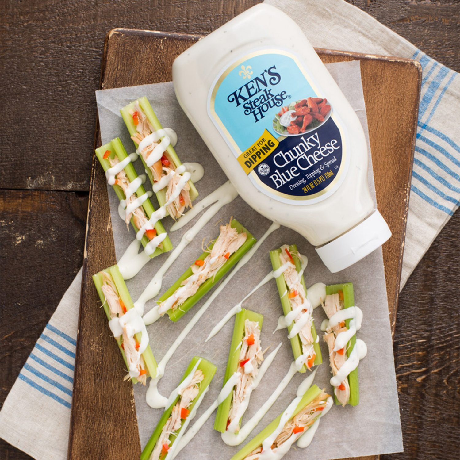 slide 7 of 7, Ken's Steak House Chunky Blue Cheese Dressing, Topping & Spread 24 fl oz, 24 fl oz