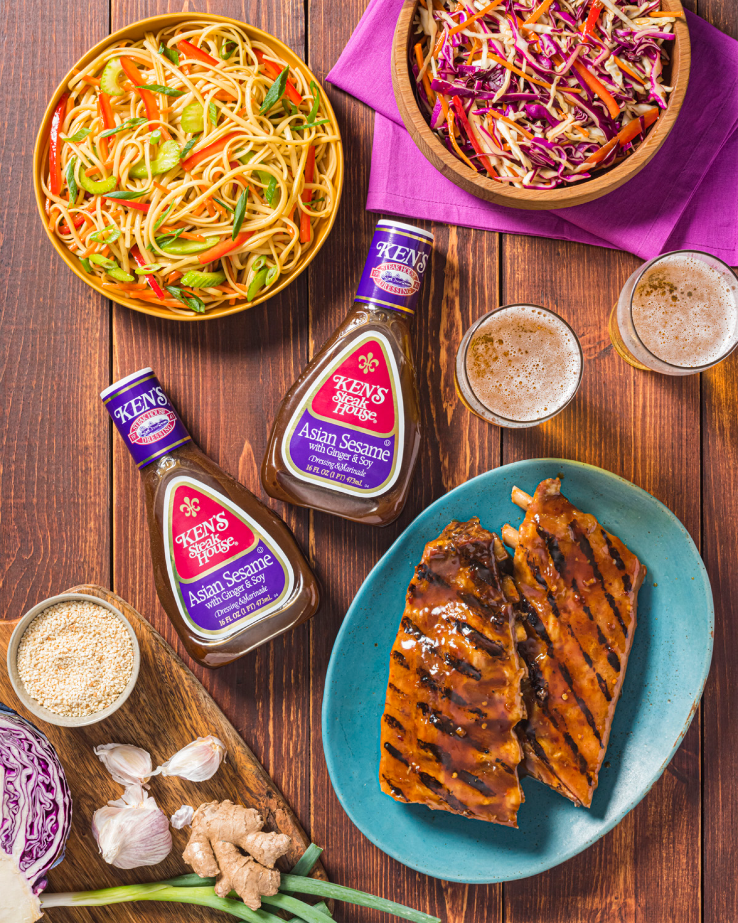 slide 6 of 8, Ken's Steak House Asian Sesame Salad Dressing & Marinade 16 fl oz, 16 fl oz