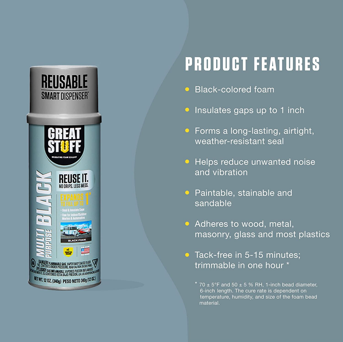 slide 2 of 2, Great Stuff Smart Dispenser Multipurpose Spray Foam Insulation, Black, 12 oz