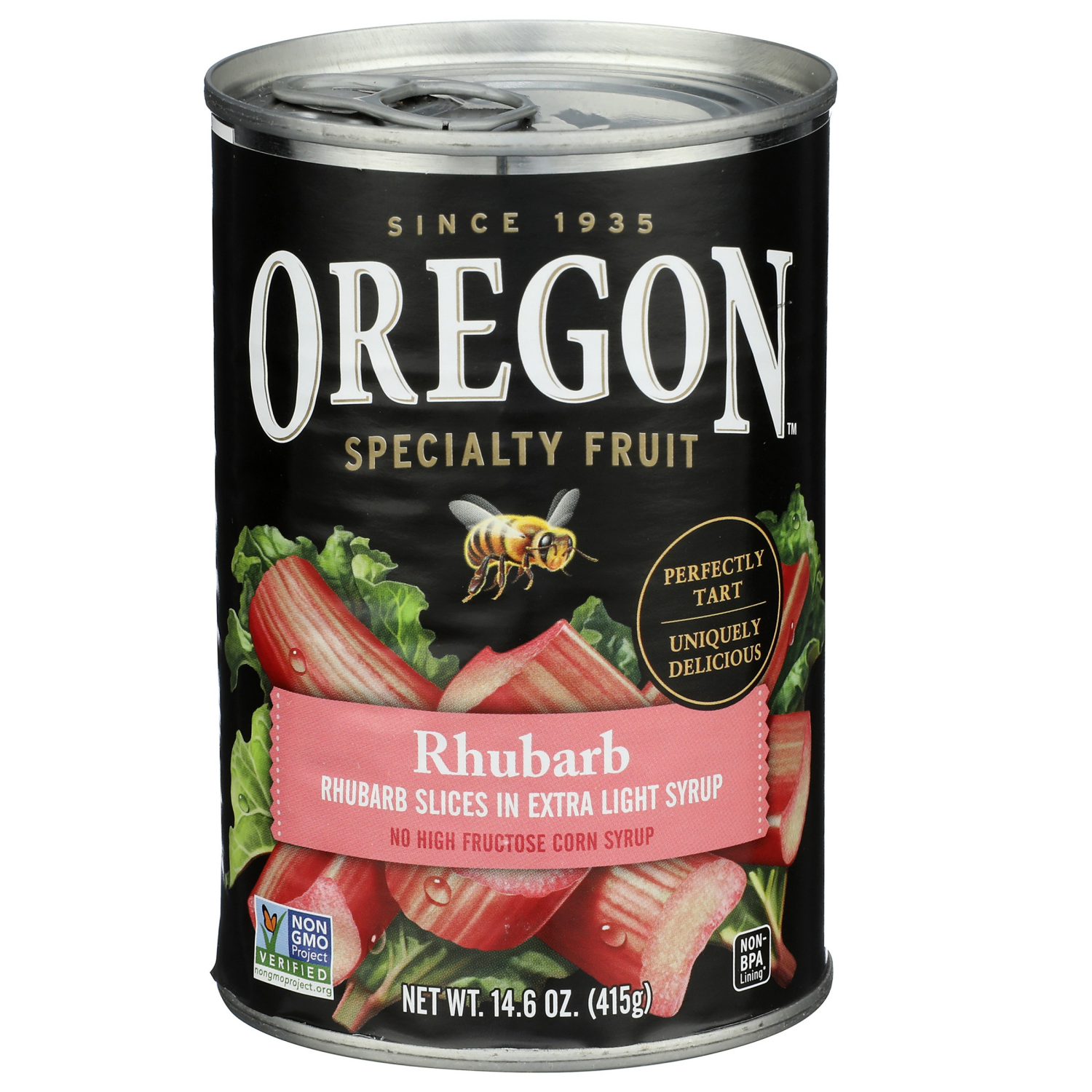 slide 1 of 2, Oregon Fruit Rhubarb Slices in Extra Light Syrup, 14.6 oz