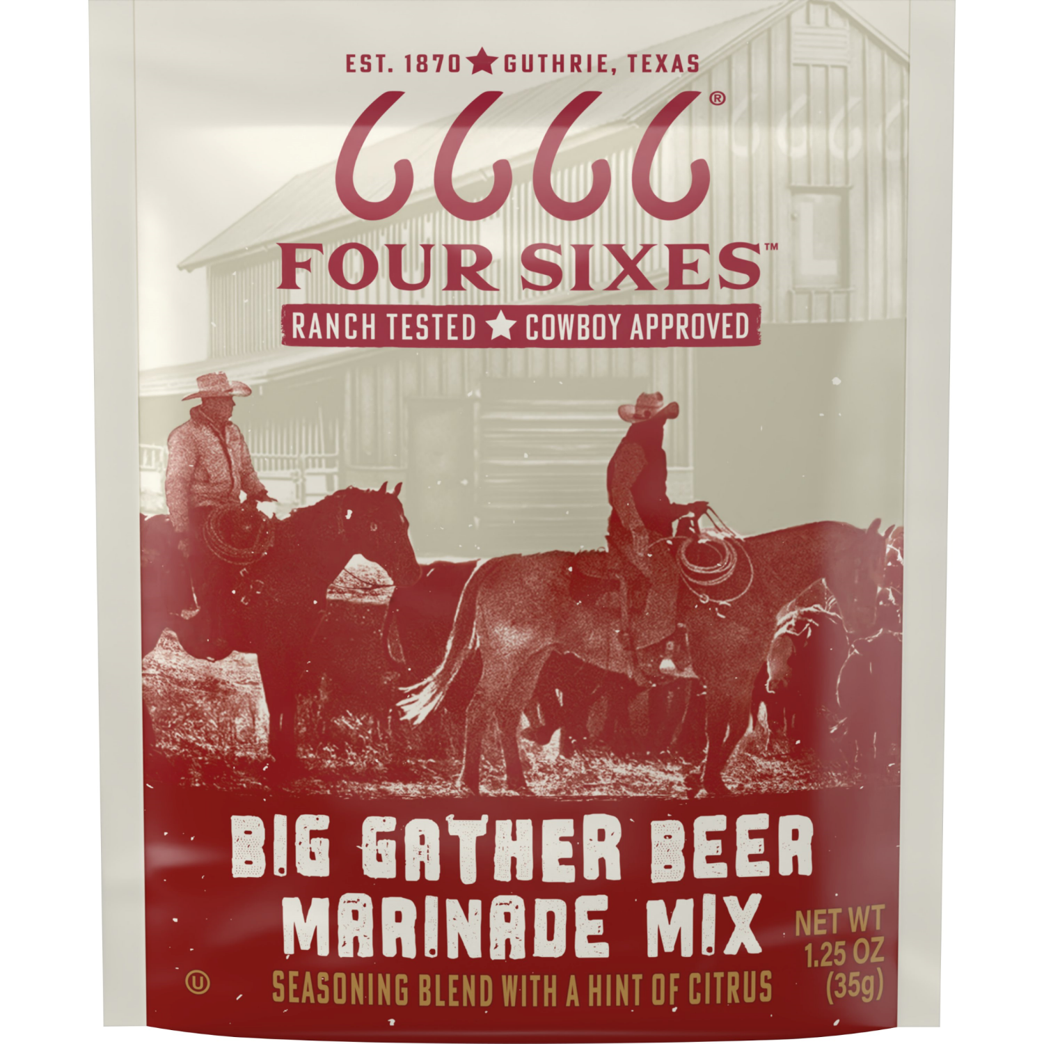 slide 1 of 2, Four Sixes Big Gather Marinade Mix Seasoning Blend 1.25 oz, 1.25 oz