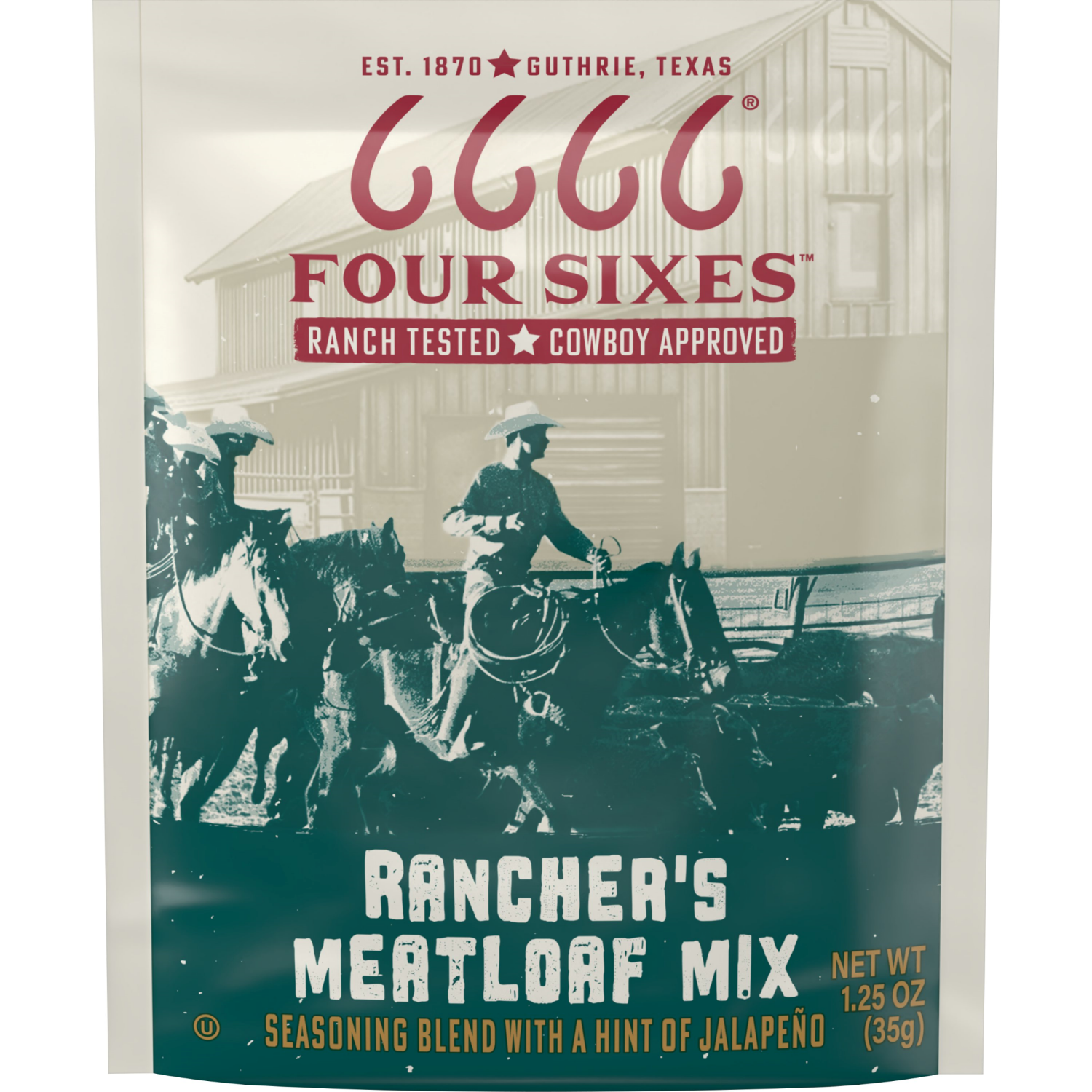 slide 1 of 2, Four Sixes Ranchers Meatloaf Mix Seasoning Blend 1.25 oz, 1.25 oz