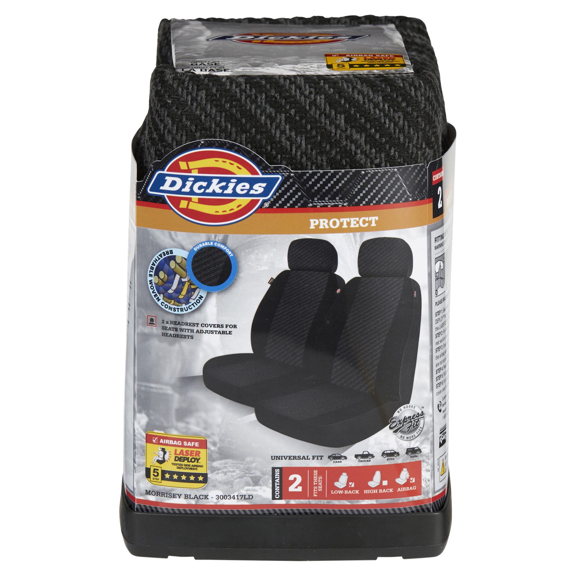 slide 1 of 1, Dickies Mat Set Black, 2 ct