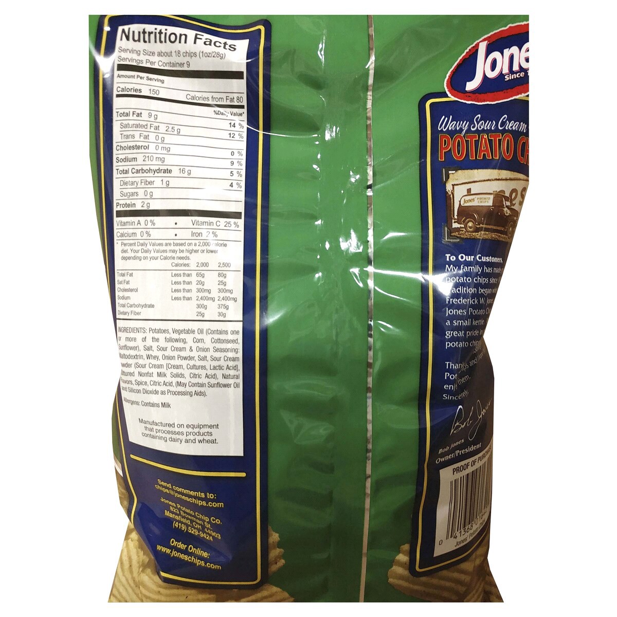 slide 2 of 2, Jones Potato Chips Sour Cream, 9 oz