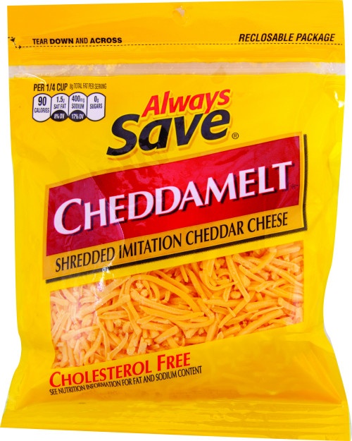 slide 1 of 1, Always Save Cheddamelt Shredded Imitation Cheddar Cheese, 6 oz