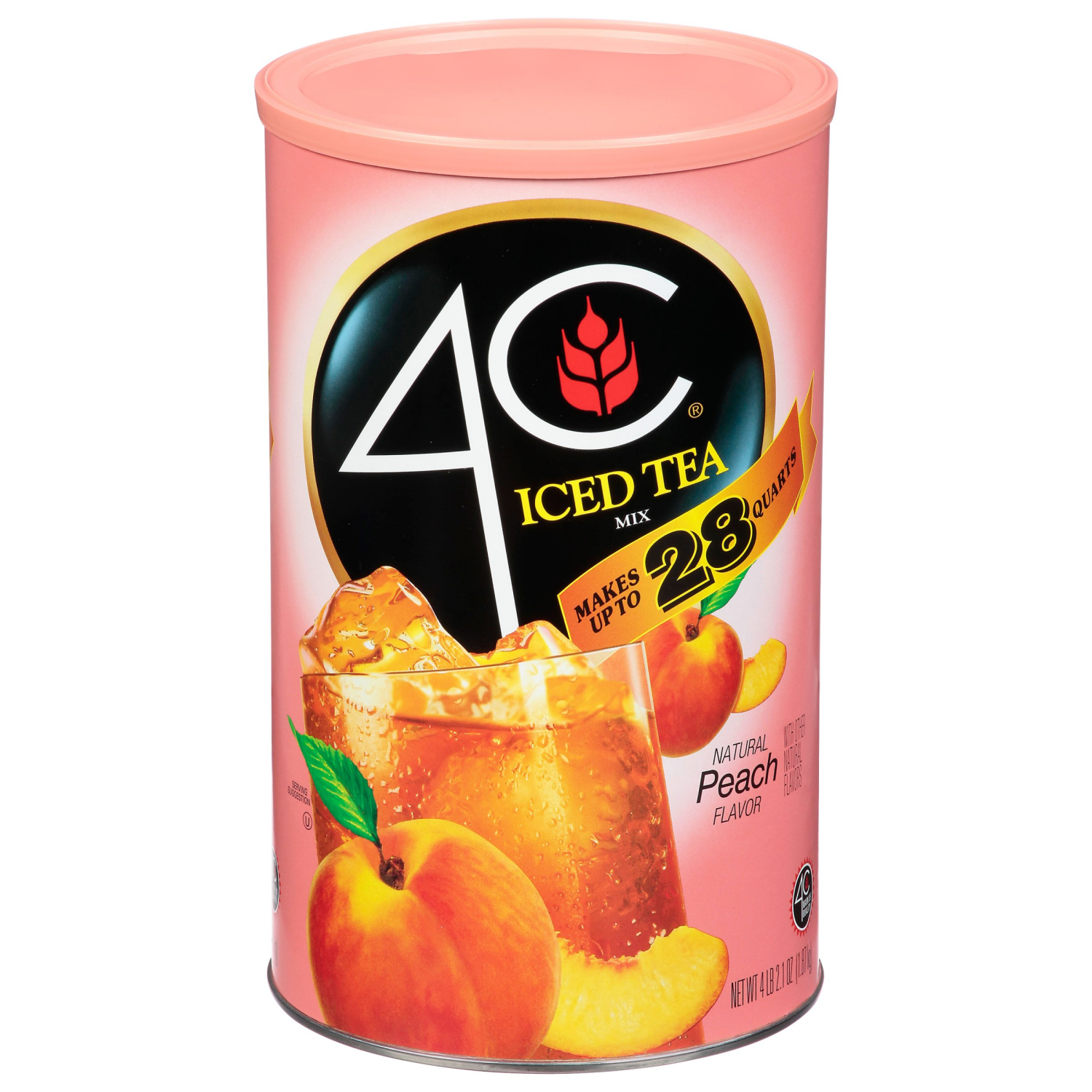 slide 1 of 2, 4C Natural Peach Flavor Iced Tea Mix - 74.2 oz, 66.1 oz