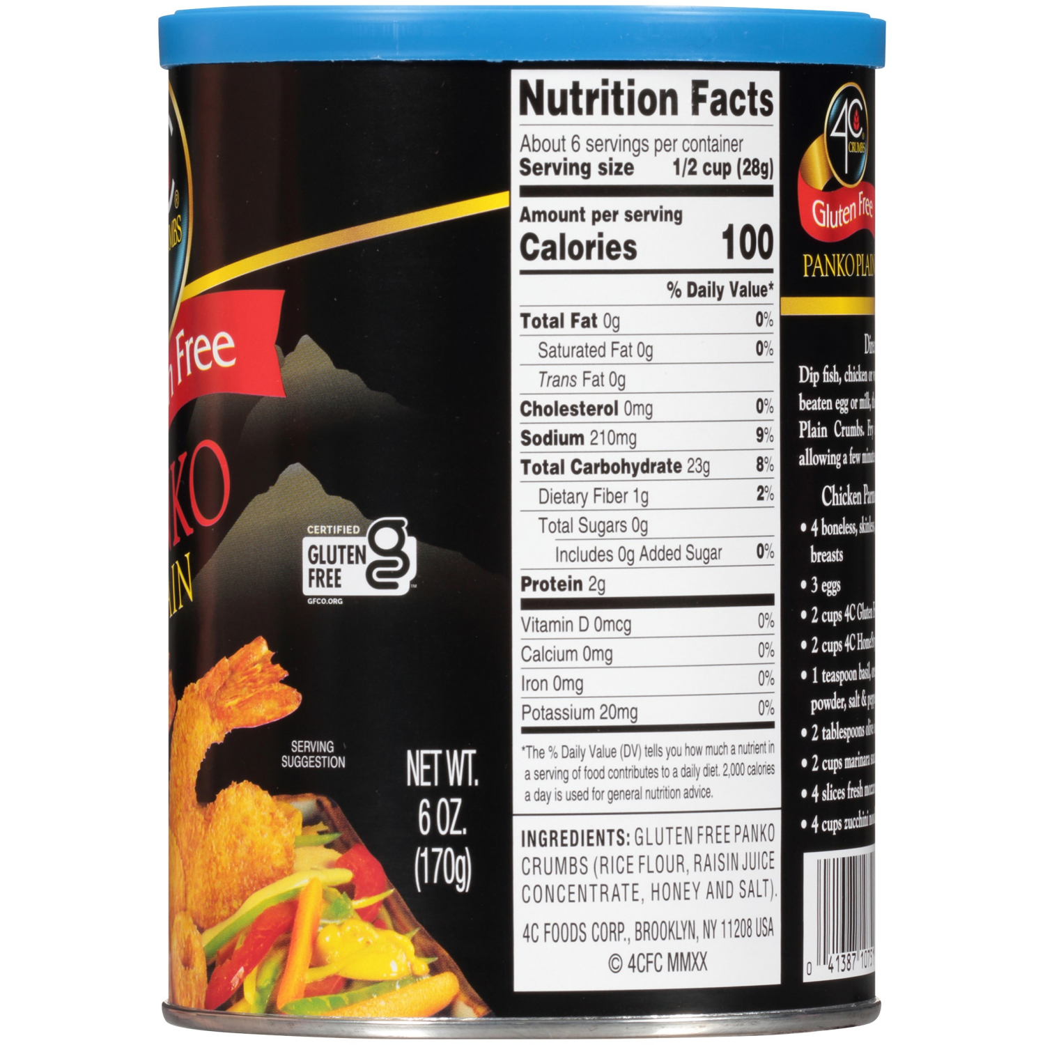 slide 2 of 4, 4C Gluten Free Panko Plain Crumbs 6 oz, 8 oz