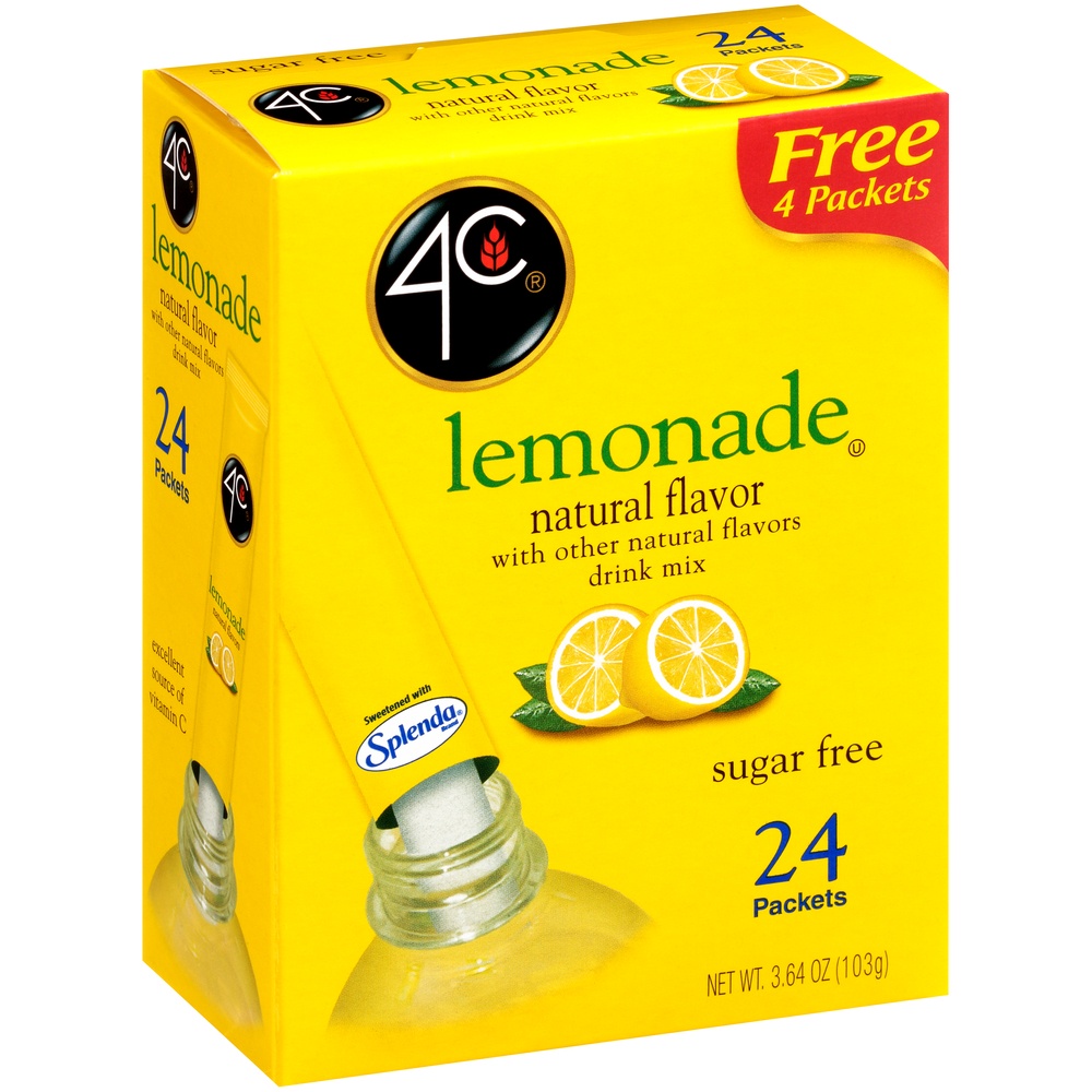slide 2 of 8, 4C Sugar Free Lemonade Drink Mix 24 Packets, 24 ct