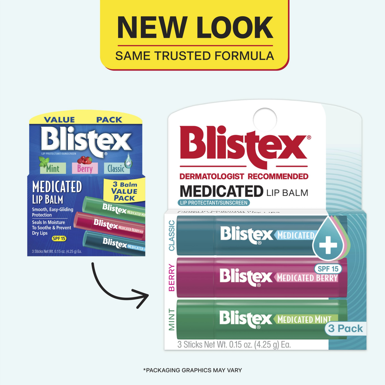 slide 2 of 5, Blistex Value Pack SPF 15 Medicated Mint/Berry/Classic Lip Balm 3.0 ea, 3 ct